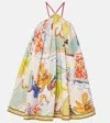Alemais La Charrasca Organic-cotton Mini Halter Dress In Multicoloured