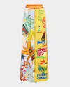 Alemais La Charrasca Wide-leg Silk Pants In Multi