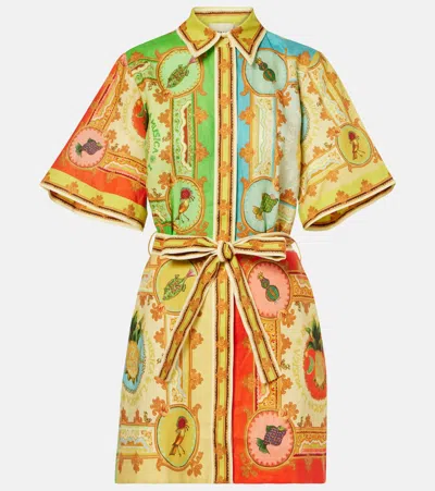 Alemais La Musica Printed Linen Shirt Dress In Multicolour