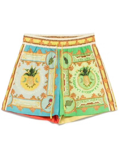 Alemais La Musica Shorts In Green/yellow