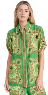 ALEMAIS LA MUSICA SILK SHIRT GREEN