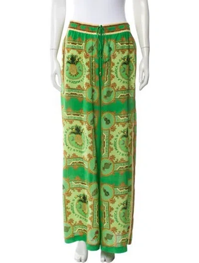 Pre-owned Alemais La Musica Wide Leg Pants In Green