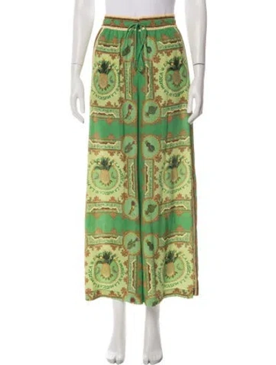 Pre-owned Alemais La Musica Wide Leg Pants In Green