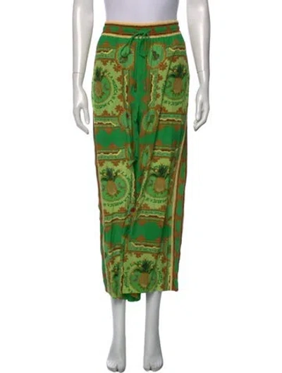Pre-owned Alemais La Musica Wide Leg Pants In Green