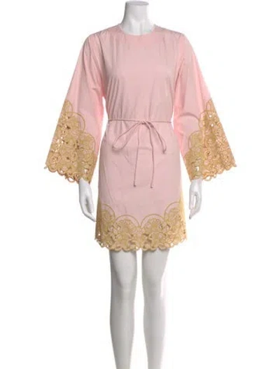 Pre-owned Alemais Lace Pattern Mini Dress In Pink