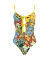 Alemais Low Back Adjustable Strap Self-tie Keyhole Front Bodysuit In Multi