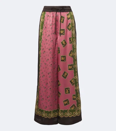 Alemais Alémais Lacey Printed Silk Twill Palazzo Pants In Multi