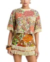 Alemais Lana Cropped Tee Multi In Orange