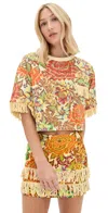 Alemais Lana Cropped Tee Multi In Orange