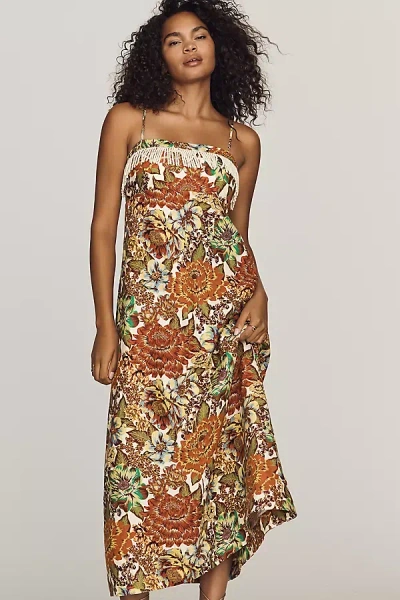 Alemais Lana Linen Midi Dress In Brown