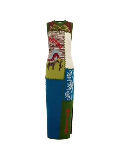 Alemais Lasso Patchwork Knitted Maxi Dress In Multi