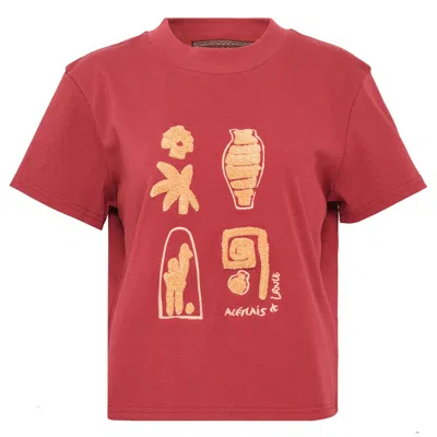 Alemais Laurence Chenille Fitted Tee In Red