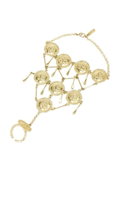 Alemais Le Jardin Coin Hand Piece Bracelet In Gold