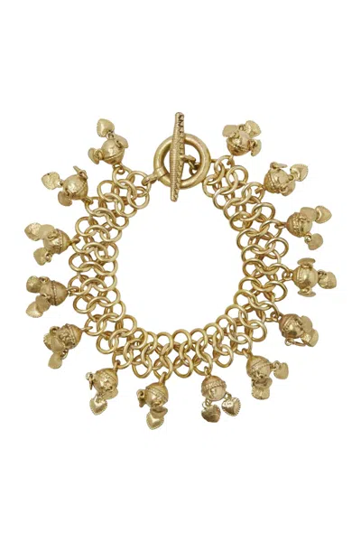 Alemais Le Jardin Heart Ball Chain Bracelet In Gold