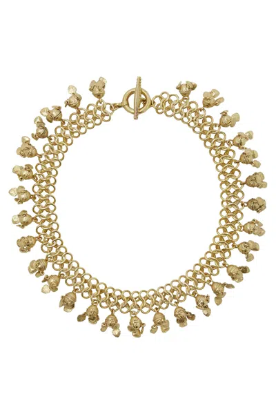 Alemais Le Jardin Heart Tassel Necklace In Gold