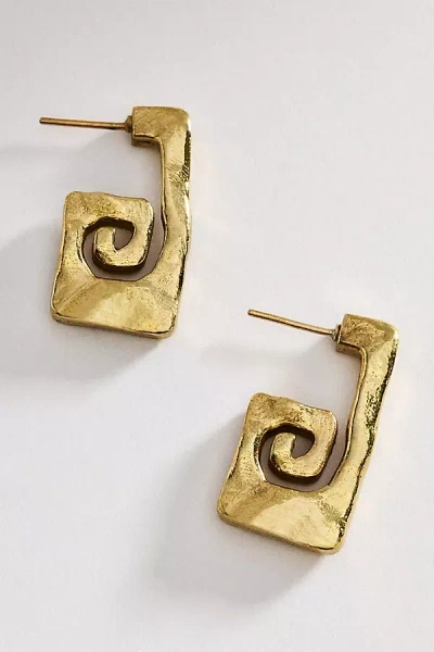 Alemais Le Jardin Long Spiral Earrings In Gold