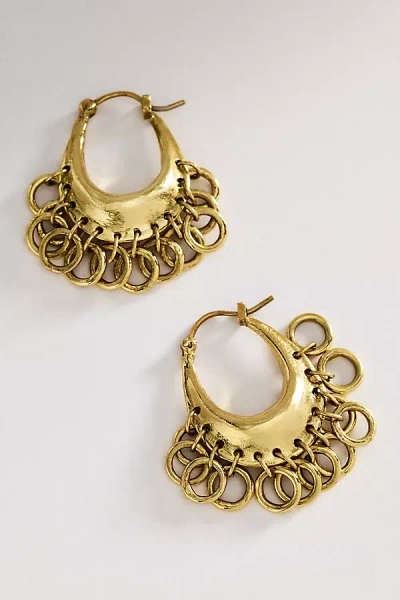 Alemais Le Jardin Mini Ring Chain Hoop Earrings In Burgundy