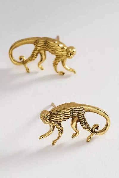 Alemais Le Jardin Monkey Stud Earrings In Gold