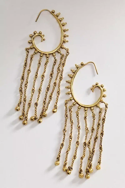 Alemais Le Jardin Paisley Chain Hoop Earrings In Gold