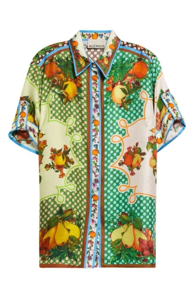Alemais Lemonis Printed Silk-satin Shirt In Multicoloured