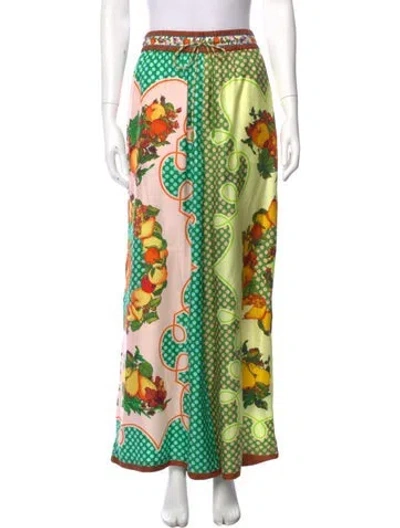 Pre-owned Alemais Lemonis Wide Leg Pants In Green