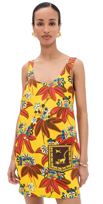 Alemais Leo Embroidered Mini Dress Multi In Yellow
