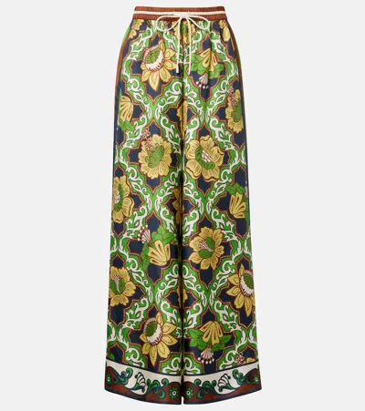 Alemais Liana Printed Silk Satin Palazzo Pants In Multi