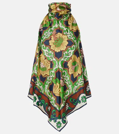 Alemais Liana Printed Silk Satin Top In Multi