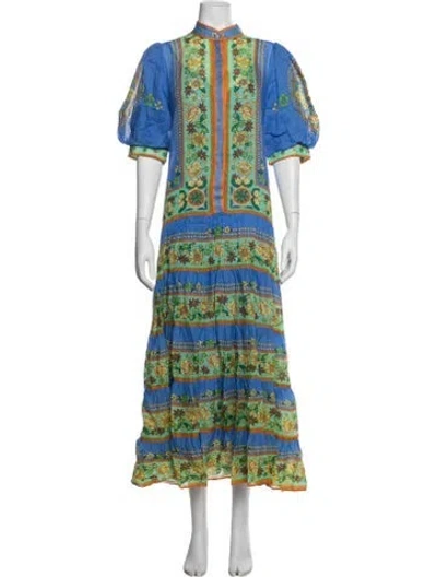 Pre-owned Alemais Linda Midi Dress Long Dress In Blue
