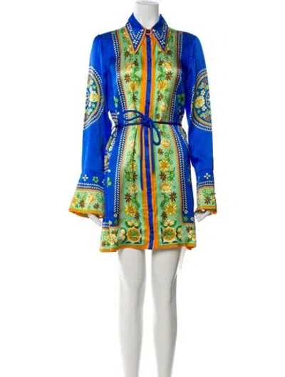 Pre-owned Alemais Linda Mini Dress In Blue