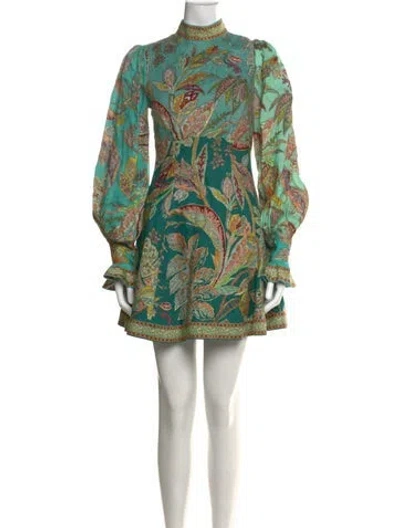 Pre-owned Alemais Linen Dress In Green