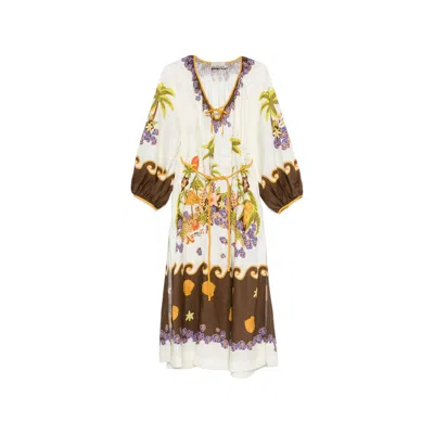 Alemais Linen Graphic Print Dress In Multi