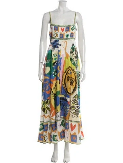 Pre-owned Alemais Linen Long Dress In Green