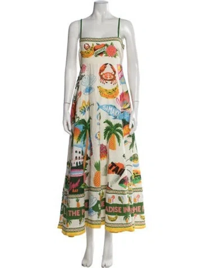 Pre-owned Alemais Linen Long Dress In Green