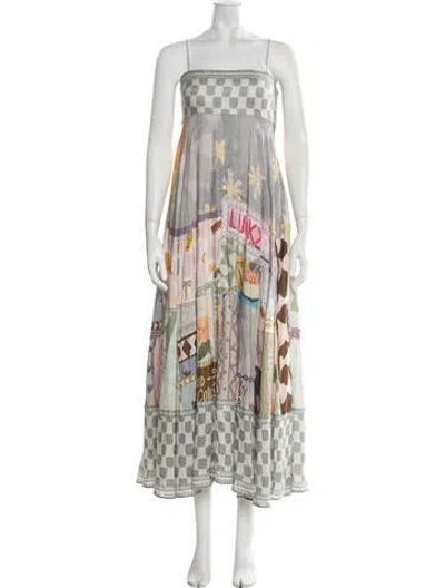 Pre-owned Alemais Linen Long Dress In Green