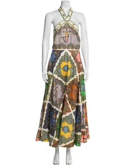 Pre-owned Alemais Linen Long Dress In Multi