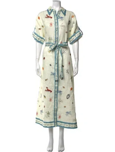 Pre-owned Alemais Linen Long Dress In Multicolor