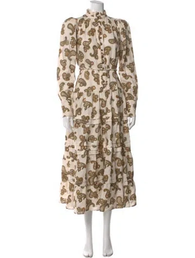Pre-owned Alemais Linen Long Dress In Neutral