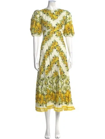 Pre-owned Alemais Linen Long Dress In Neutral