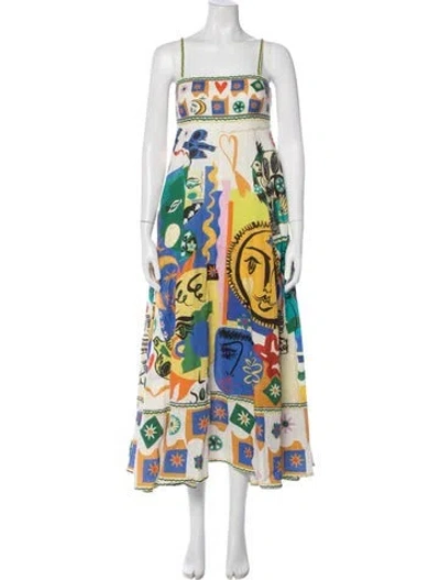 Pre-owned Alemais Linen Long Dress In Neutrals