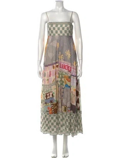 Pre-owned Alemais Linen Long Dress In Neutrals