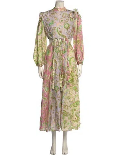 Pre-owned Alemais Linen Long Dress In Neutrals