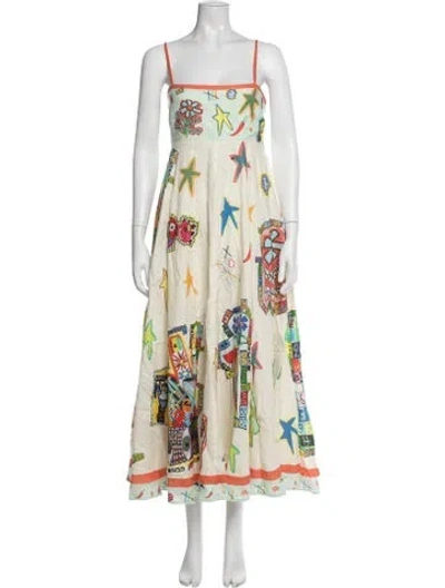 Pre-owned Alemais Linen Long Dress In Neutrals