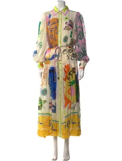 Pre-owned Alemais Linen Long Dress In Neutrals