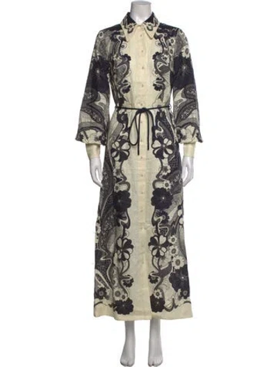Pre-owned Alemais Linen Long Dress In Neutrals