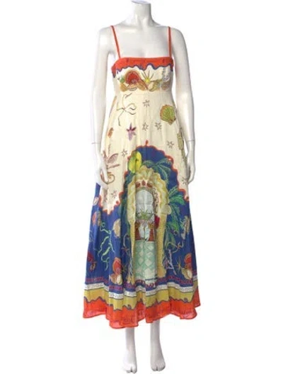 Pre-owned Alemais Linen Long Dress In Neutrals
