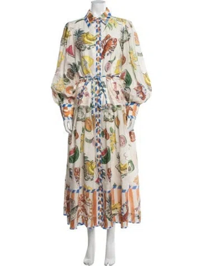Pre-owned Alemais Linen Long Dress In Neutrals