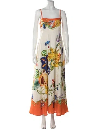 Pre-owned Alemais Linen Long Dress In Neutrals