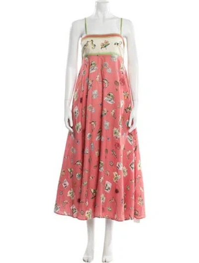 Pre-owned Alemais Linen Long Dress In Pink