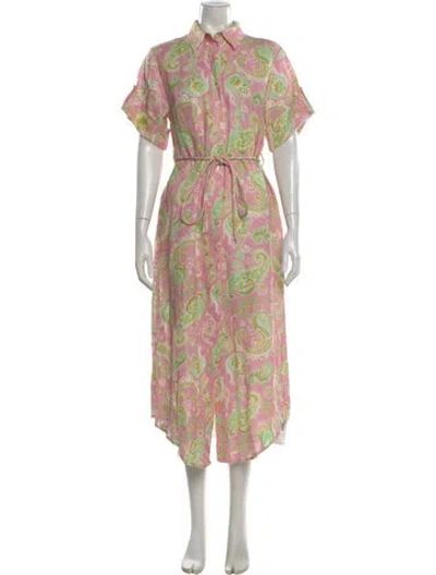 Pre-owned Alemais Linen Long Dress In Pink